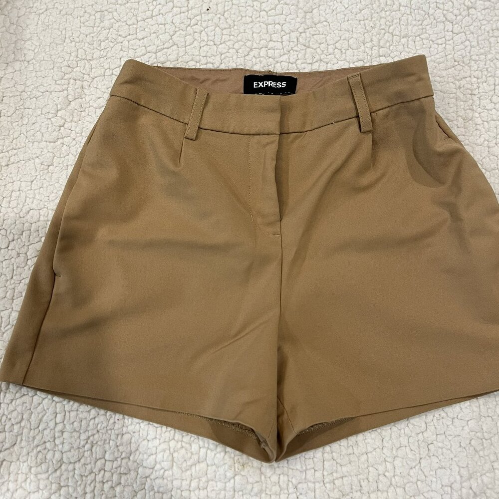 Express Editor High Waisted Tailor Shorts - Dark … - image 1